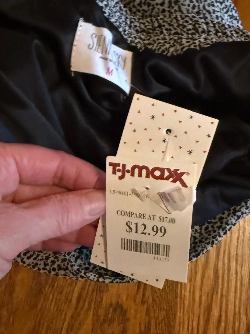 Sienna Sky Gray Black Animal Print Mini Skirt Women's Medium Elastic Waist